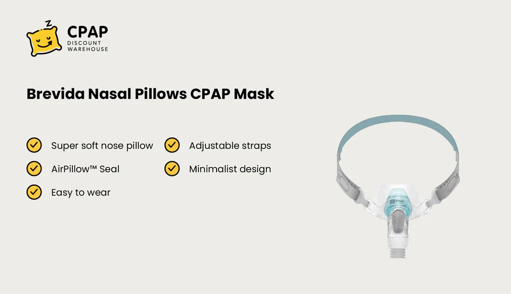 The Fisher & Paykel Brevida Nasal Pillow CPAP Mask is a special mask for CPAP machine users.